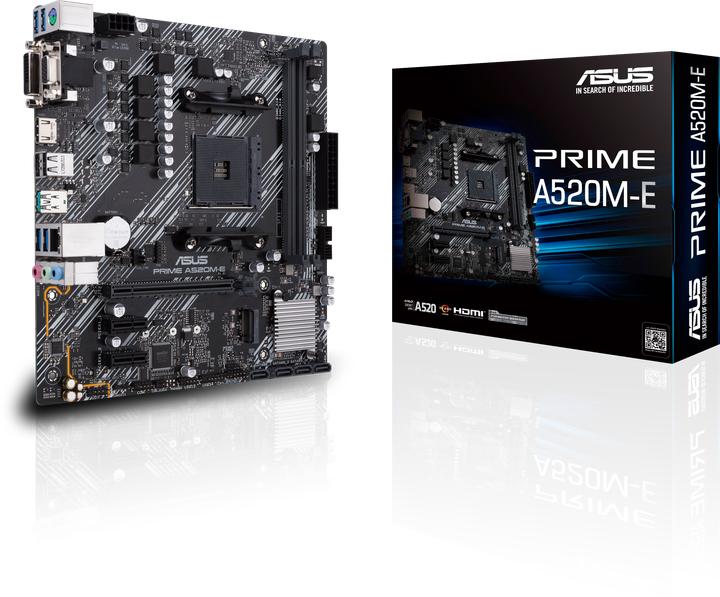 Produktbild ASUS PRIME A520M-E, AMD A520 Mainbaord - Sockel AM4 (AM4, AMD A520, mATX)