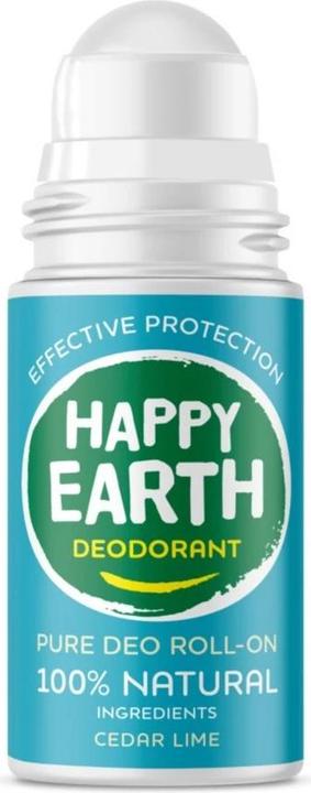 Actual product image Happy Earth Natural Deodorant Roll-On Cedar Lime (Roll-on, 75 ml)