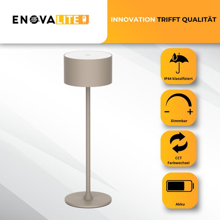 Produktbild Enovalite LED-Akku-Tischleuchte, ELED700401, EEK: D dimmbar, CCT, sand (150 lm)