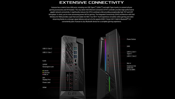 Immagine prodotto ASUS ROG Huracan G21CN-CH021T (Intel Core i7-8700, 16 GB, 256 GB, GeForce GTX 1070)