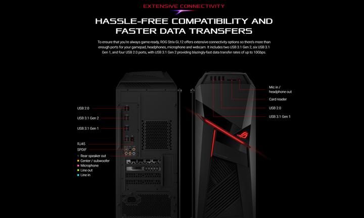 Actual product image ASUS ROG Strix GL12CM-CH010T (512 GB, 32 GB, Intel Core i7-8700K, GeForce GTX 1080)