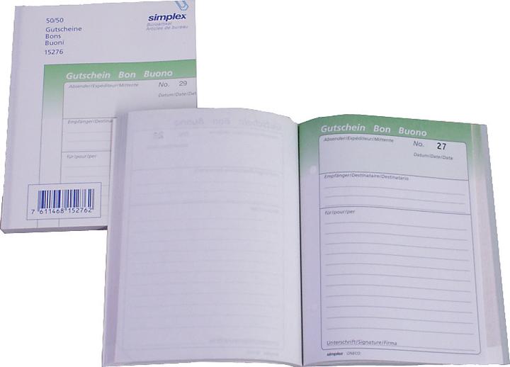 Produktbild Simplex Gutscheine 3-sprachig D/F/I (150x)