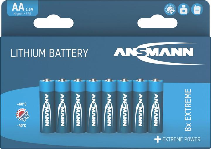 Produktbild Ansmann 4+4 Extreme Lithium AA Mignon LR 6 Big Pack (8 Stk., AA, 2850 mAh)