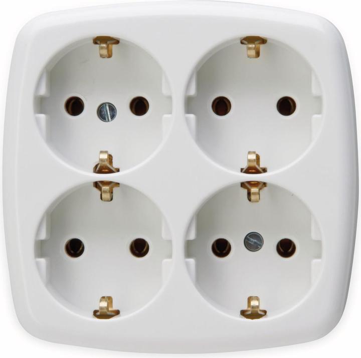 Actual product image Kopp 121001009 Type F White Socket (4x, CEE 7/3)