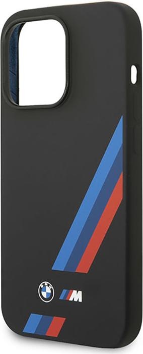 Produktbild BMW Etui BMHCP14L22SOTK iPhone 14 Pro 6,1" czarny/black Silicone Slanted Sttripes (Apple iPhone 14 Pro)