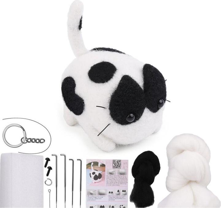 Produktbild Lean Toys DIY Filzset - Kammgarnwolle Hund Katze Mix