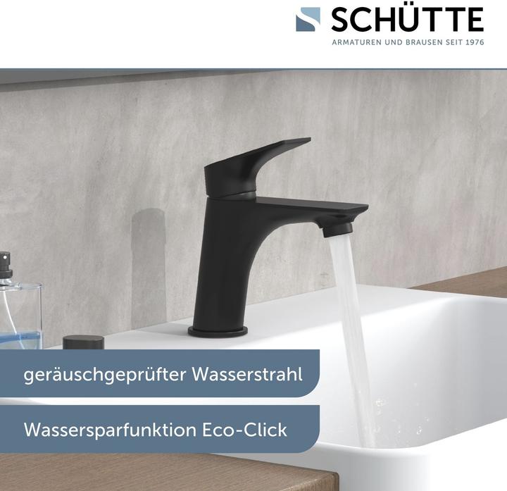 Produktbild Schütte Wasserhahn Bad BOSTON Waschtischarmatur Schwarz matt Einhebelmischer Mischbatterie 33216