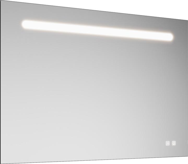 Actual product image burgbad Eqio miroir lumineux avec éclairage LED, 1 interrupteur à capteur, support pour téléphone portable (100 x 70 cm)