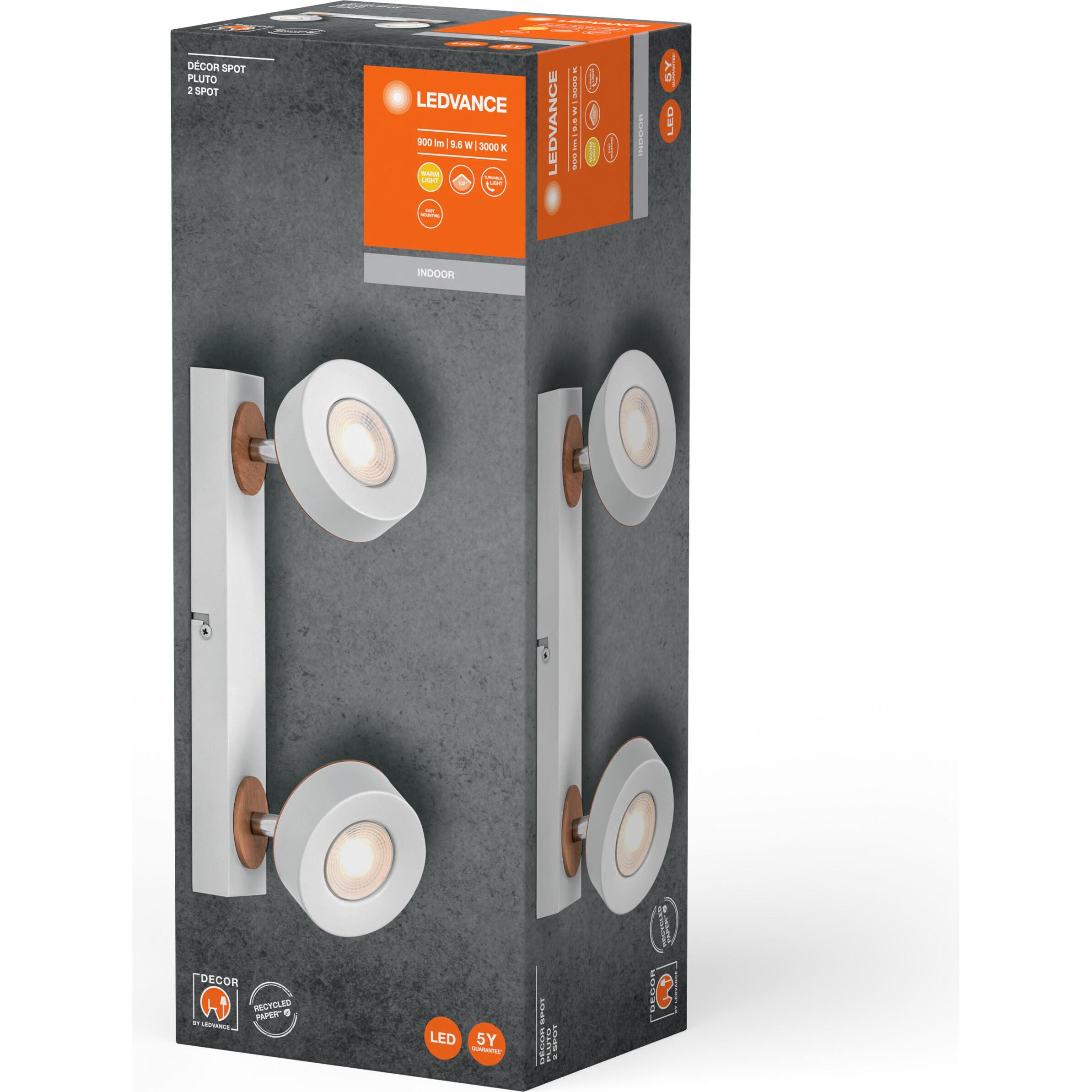 Thumbnail - Ledvance, Wandleuchte + Deckenleuchte, DECOR SPOT PLUTO WHITE 2 Spot (615 lm)
