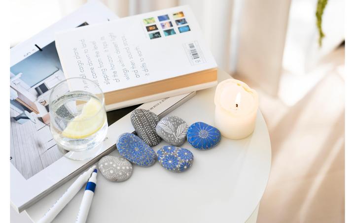 Produktbild Creativ Company Bastelset Steine bemalen Blau