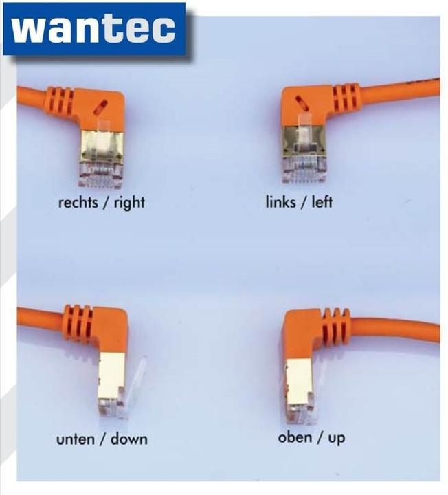 Actual product image Wantec wW Patch CableCat.7 Raw Cable angled 90°left SSTP orange 3.0m (S/FTP, CAT7, 3 m)