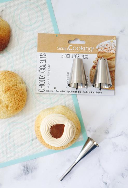 Produktbild ScrapCooking 3er Set Edelstahltüllen Éclairs (Spritztüllen)