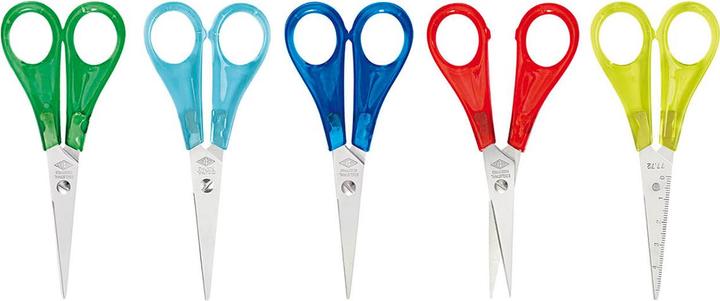 Magni Bastelschere spitz, 13cm farbig sort. auf SB-Karte (13 cm)