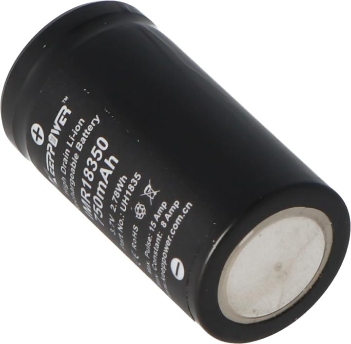 Actual product image Keeppower Akku IMR18350 (1 pcs., 18350, 750 mAh)
