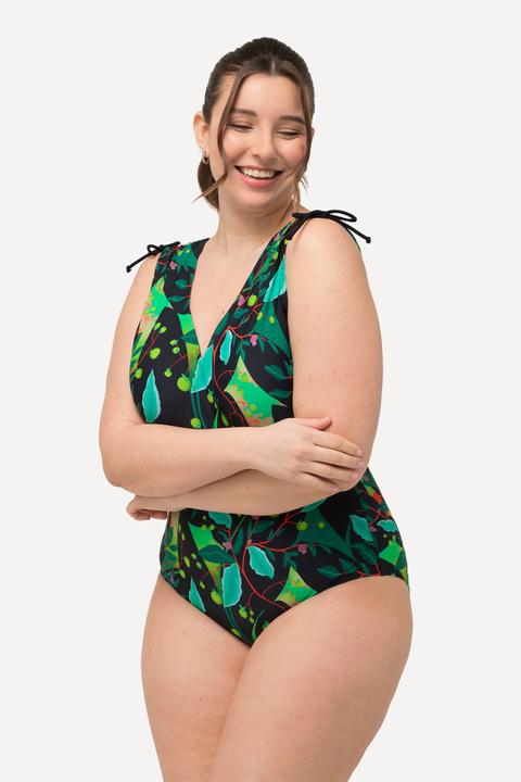 Immagine prodotto Ulla Popken Costume da bagno con foglie, spalle arricciate e coppe morbide (42)