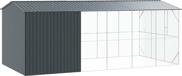 Actual product image vidaXL Aviary with extension anthracite 310x640x247 cm steel