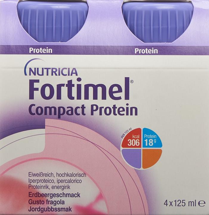 Actual product image Fortimel Compact Protein Strawberry (Strawberry, 4 x)