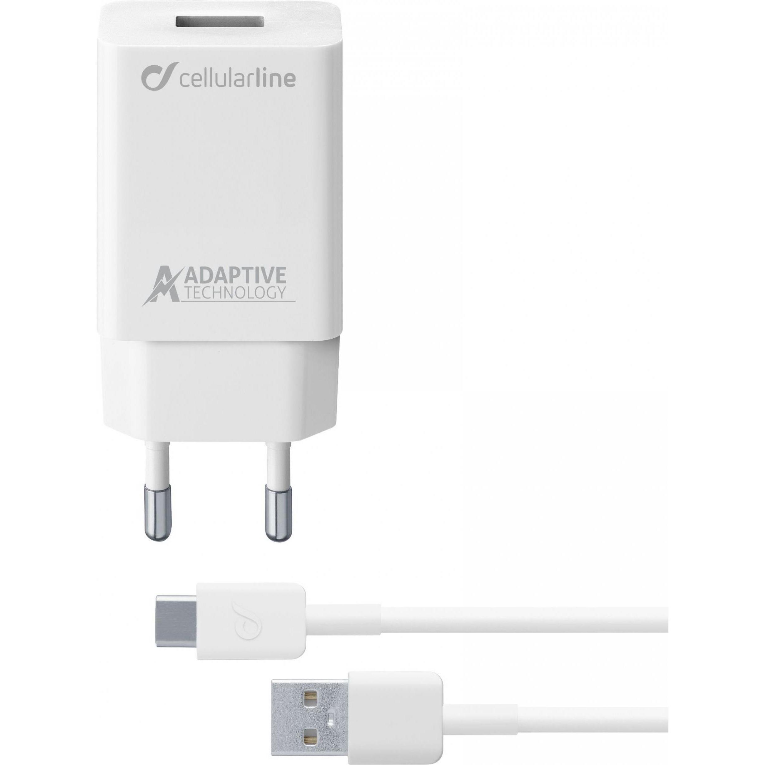 Cellularline Charger Kit (15 W), USB Ladegerät, Weiss