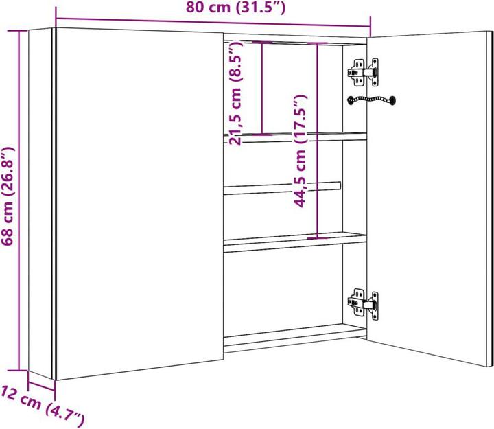 Actual product image vidaXL Badschrank (80 x 12 x 68 cm)