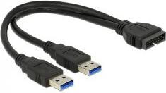 Image du produit Delock Câble Connecteur mâle USB 3.0 > 2 x connecteur mâle USB 3.0 Type-A (0.25 m, USB 3.2 Gen 1, 4.50 W)