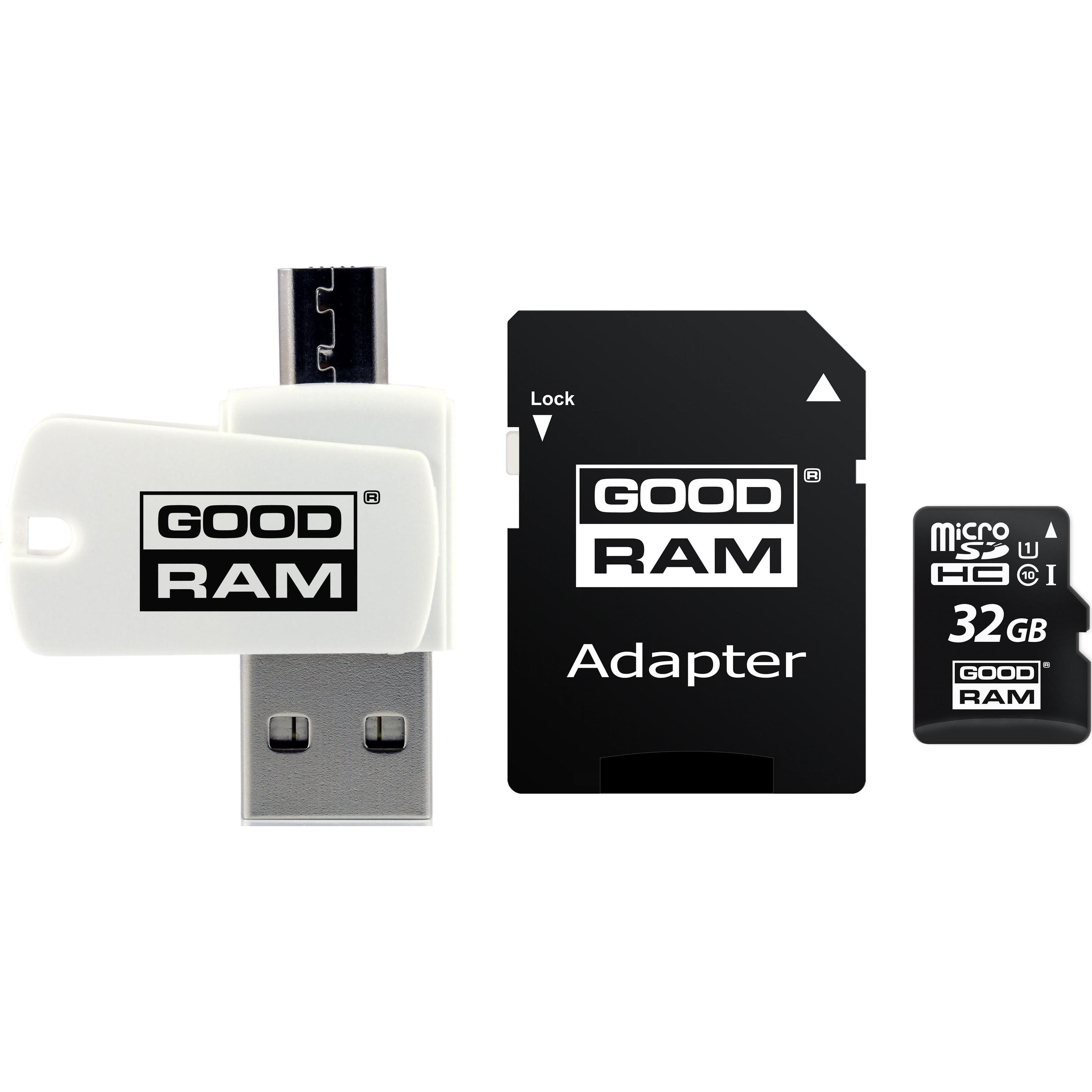 Goodram M1A4-0320R12 - 32 GB - MicroSD - Klasse 10 - UHS-I - 100 MB/s - 10 MB/s (32 GB, microSD, U1, UHS-I), Speicherkar...