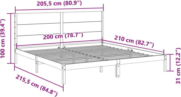 Image du produit vidaXL Bettrahmen (200 x 210 cm)