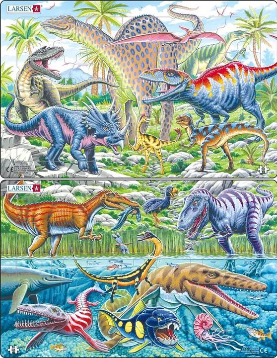 Produktbild Larsen Puzzle - Dinosaurier (2er-Set Midi) (56 Teile)