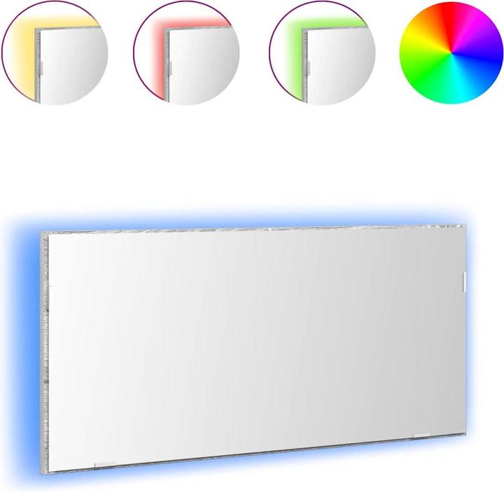 Produktbild vidaXL Badezimmer-Spiegelschrank mit LED Licht Grau Sonoma 80x37 cm (80 x 8.5 x 37 cm)