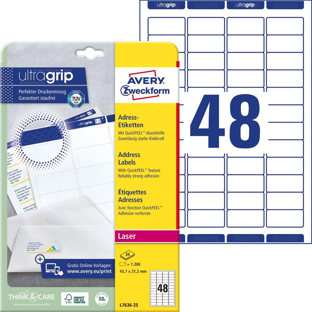 Avery, Etiketten, Zweckform L7636
