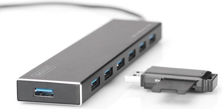 Produktbild Digitus Hub 7-port USB 3.0 SuperSpeed, Power Supply, HQ aluminum (USB-A, 7 Ports)