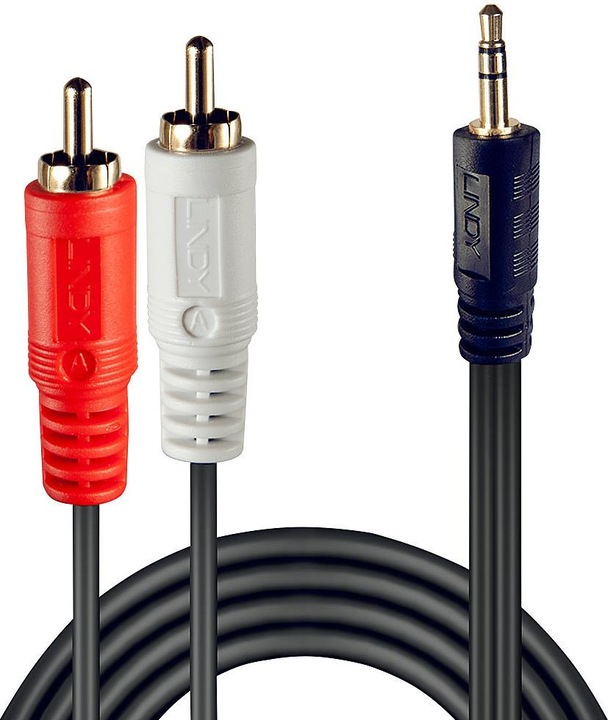 Produktbild Lindy Premium Audio-Adapterkabel 20m 2x RCA (Cinch) Stecker an 3,5mm Klinkenstecker (20 m, Cinch, 3.5mm Klinke (AUX))