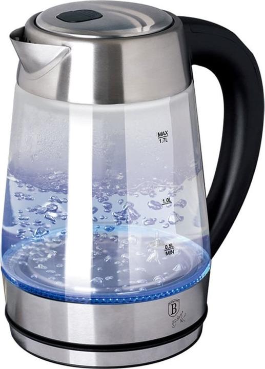 BerlingerHaus Kettle glass 1.7L 360° swivel base chrome steel (1.70 l)