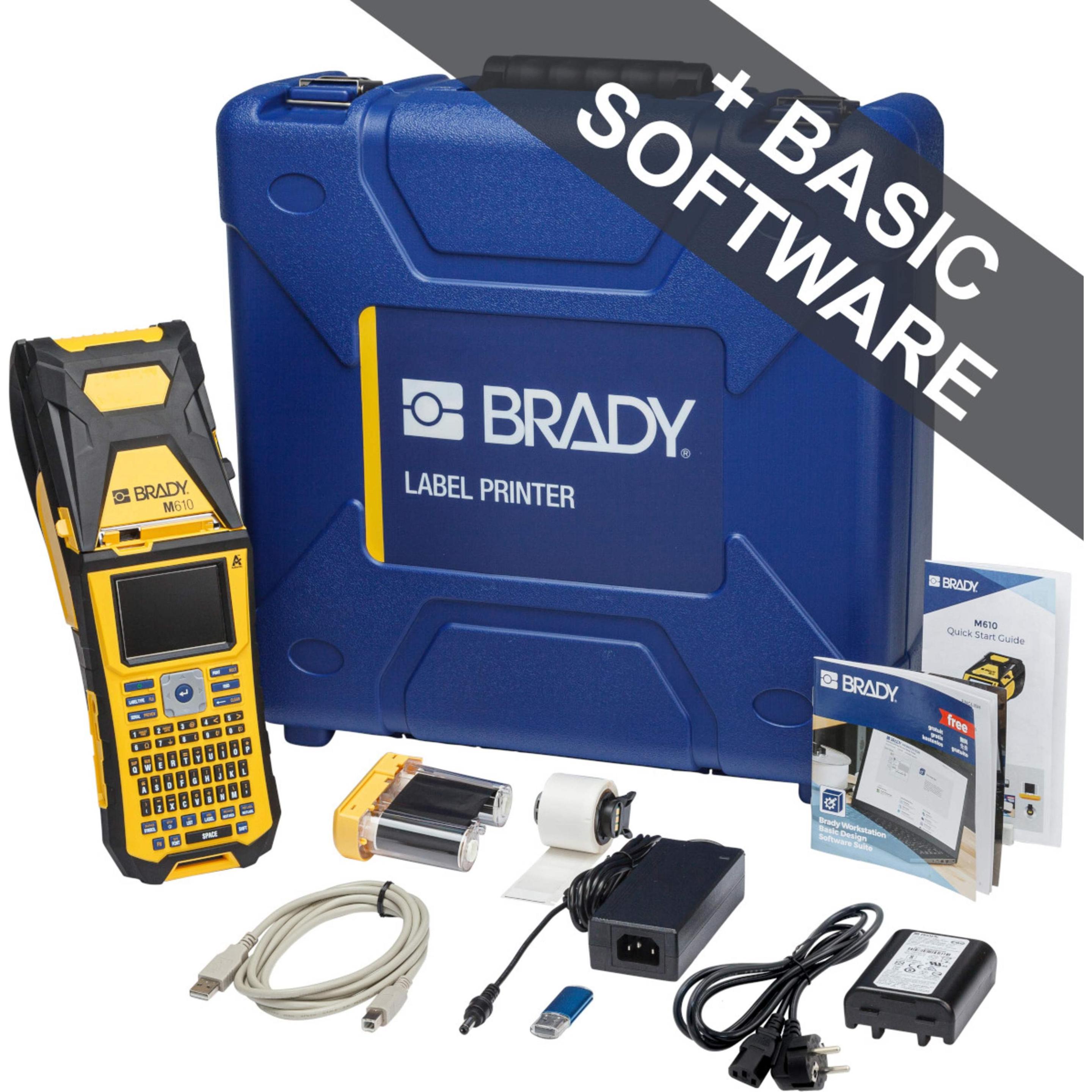 Brady M610-QWERTY-EU, mobiler Thermotransfer-Drucker, QWERTY-Tastatur, PC-Anschluss, 300dpi, max. (300 dpi) (M610-QWERTY-EU)