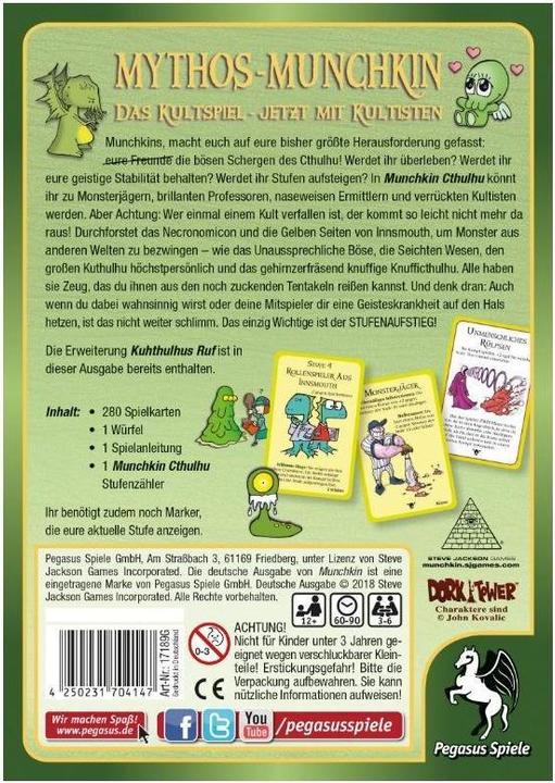 Produktbild Pegasus Munchkin Cthulhu 1+2 (Deutsch, 3 - 6 Spieler)