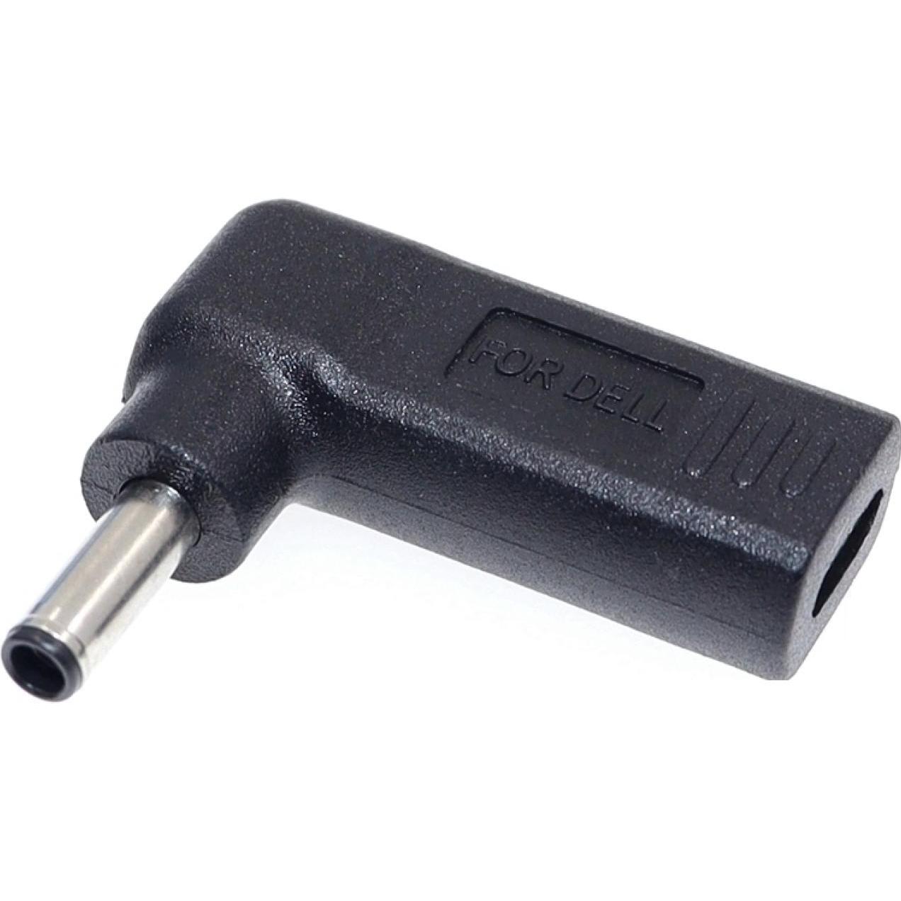 PowerGuard USB-C to Dell 4.5 x 3mm Notebook PD Charger Adapter 65W 19.5V (65 W), Notebook Netzteil, Schwarz