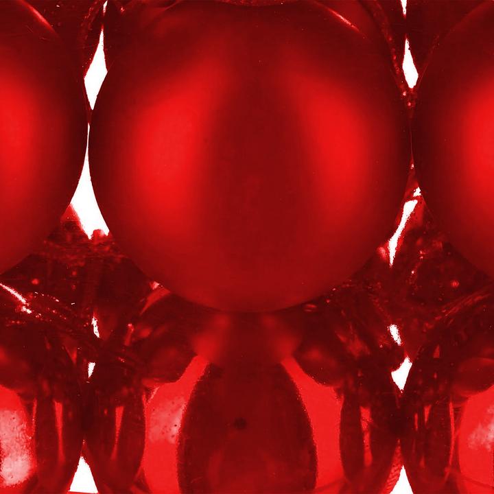 Image du produit Relaxdays - Weihnachtskugeln 100er Set, Rot/ Silber, 7 x 6 cm (100 -pièce)