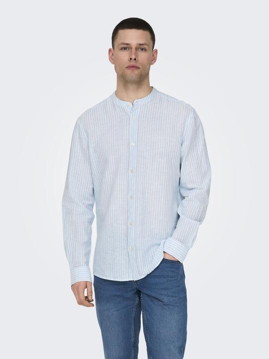 Produktbild Only & Sons Onscaiden Ls Mao Stripe Linen Shirt Noos Hemd (XL)