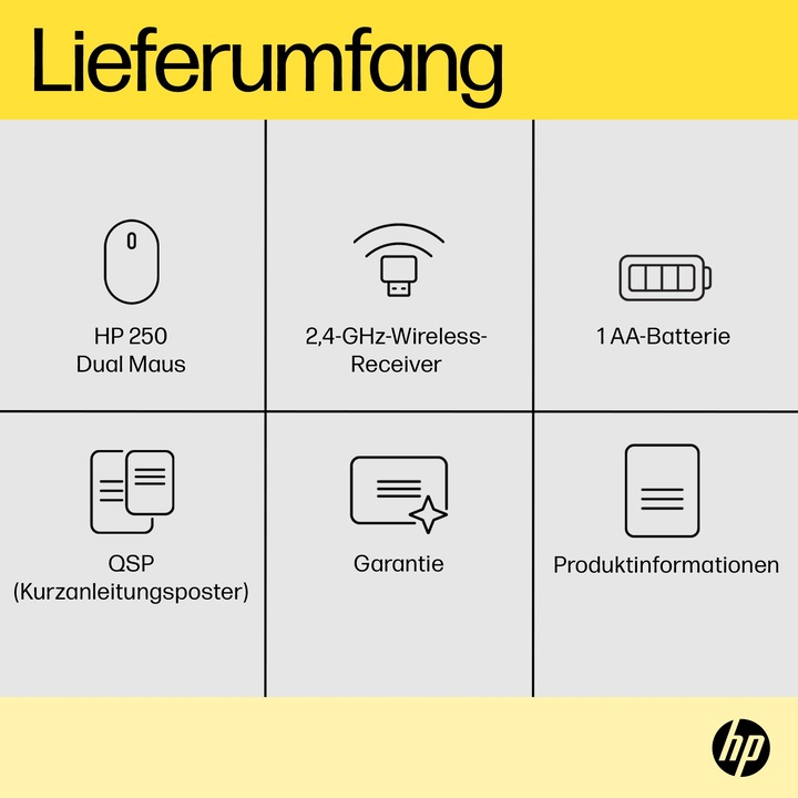 Productafbeelding HP 250 Draadloze muis met twee standen (P) (Draadloze)