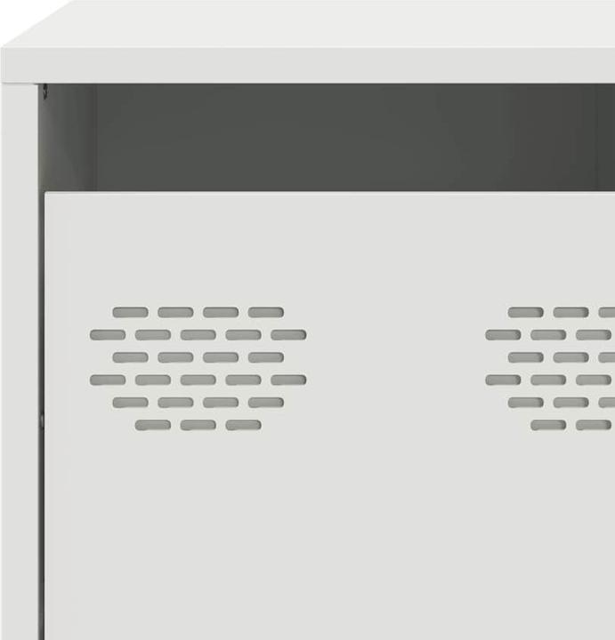 Produktbild vidaXL TV Schrank Fernsehtisch Fernsehschrank Lowboard Weiss Kaltgewalzter Stahl (39 x 39 x 43.5 cm)