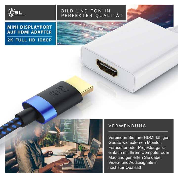 Immagine prodotto CSL Mini DisplayPort - HDMI (Tipo A) (HDMI, Mini DP, 15 cm)