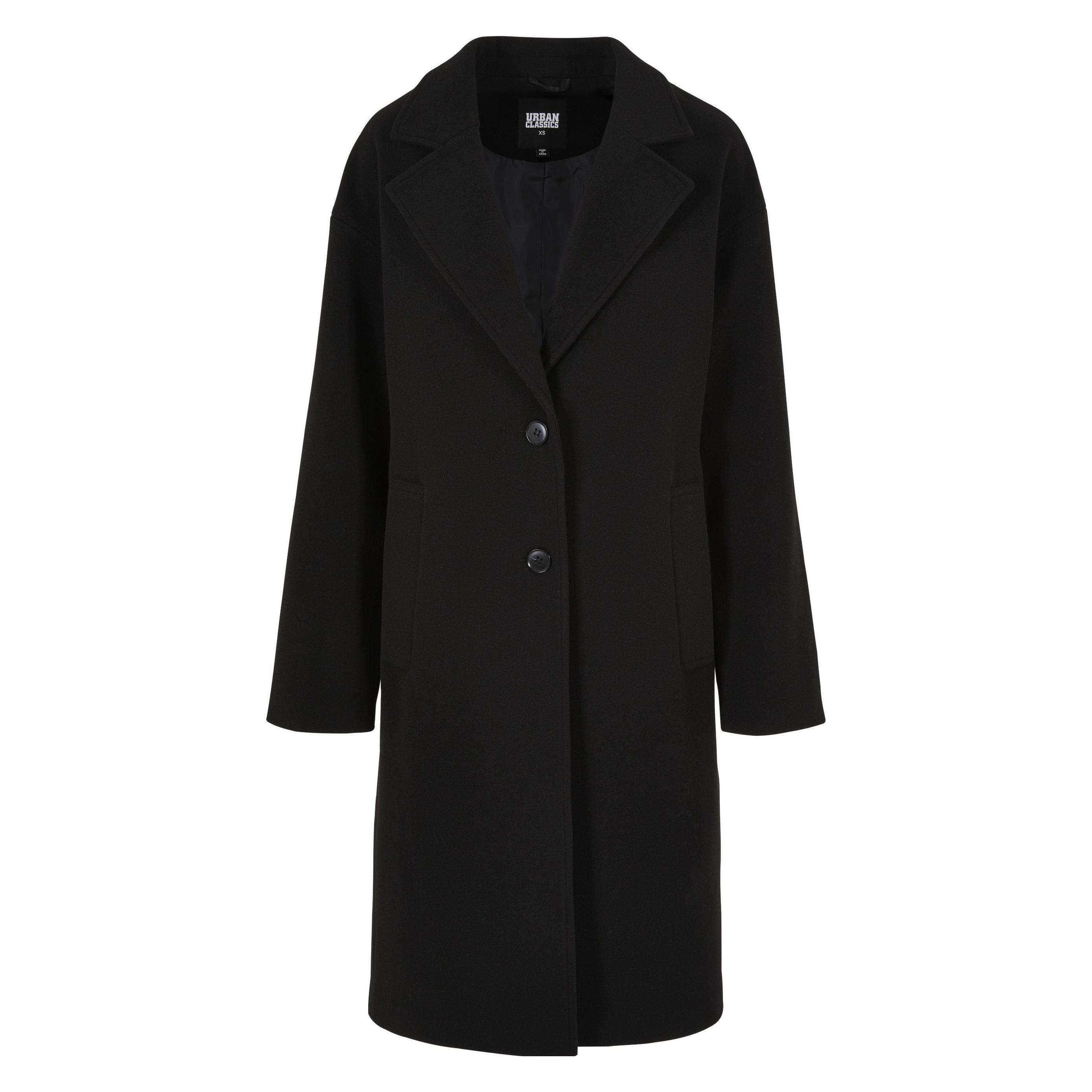 Urban Classics, Damen, Mäntel, Ladies Oversized Long Coat, Schwarz