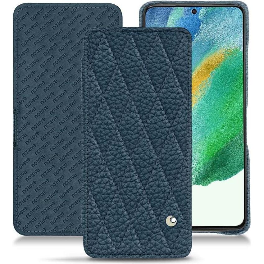 Noreve Lederschutzhülle Samsung Galaxy S21 FE (Samsung Galaxy S21 FE), Smartphone Hülle, Blau