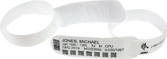 Produktbild Zebra ZIPRD3015155 Armband Weiss Krankenhaus-Armband (3 cm, Weiss)