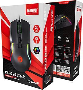 Produktbild Marvo CAPO 20 Maus wire, schwarz, 8000DPI (Kabelgebunden)