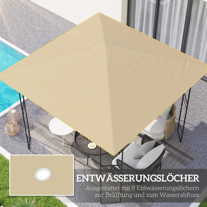 Image du produit Outsunny Pavillon Ersatzdach Oxfordstoff Beige (298 cm, 298 cm)