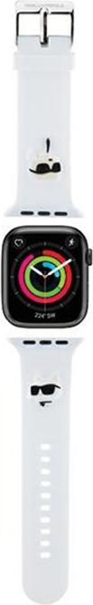 Karl Lagerfeld Pasek KLAWLSLKCNH Apple Watch 42/44/45mm biały/white strap 3D Rubber Karl&Choupette H (Kunststoff, Silikon)