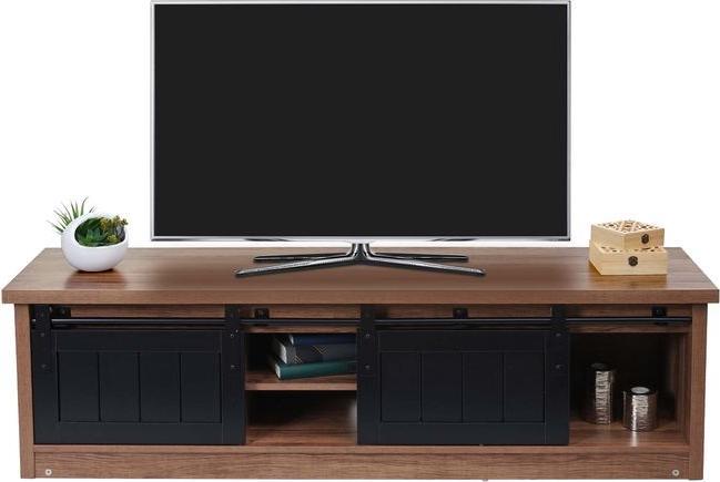 Produktbild Mendler TV-Rack HWC-K75, Holz-Optik Industrial Metall 43x150x40cm, braun