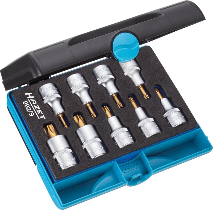Produktbild HAZET Schraubendreher-Steckschlüsseleinsatz Satz ∙ TORX 992/9 ∙ Vierkant12,5 mm (1/2 Zoll) ∙ Innen…