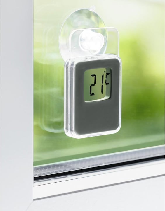 Actual product image Hama Window thermometer for inside and outside, digital, 7.5 x 4.6 cm, Grey