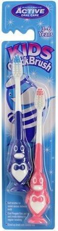 Beauty Formulas Active Oral Care - Kids Quick Brush 3-6 Years Toothbrushes For Children Penguin 2 Pcs. (2 x)